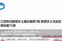 江苏苏州新增7例确诊 1例无症状（南京确诊两例）