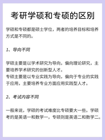 学术型硕士和专业学位硕士的区别在哪 专硕和学硕的区别