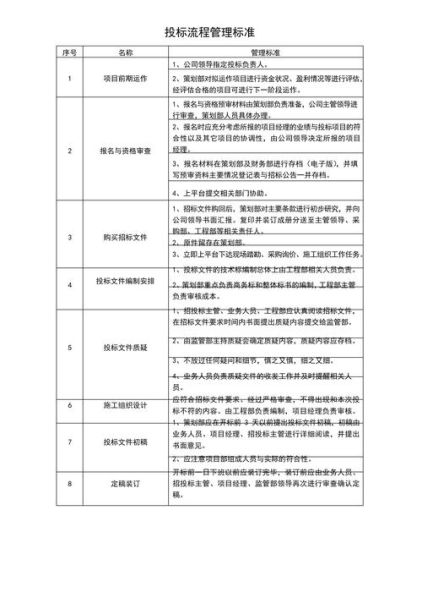 参与投标的流程及管理制度 项目投标管理的正确流程
