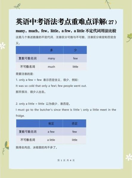 much和little的区别及用法 much a little