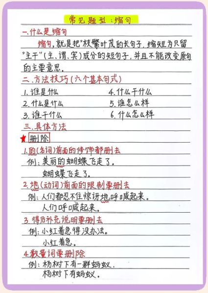 小学生缩句的方法和技巧 小学缩句口诀