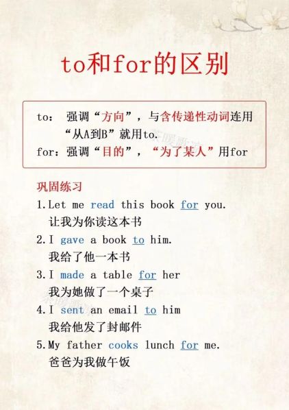 to me和for me的区别和用法 for me 和to me的区别