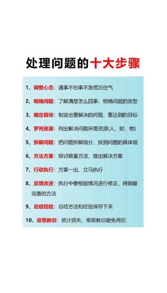解决问题的方法与技巧心得 问题分析与解决5步法