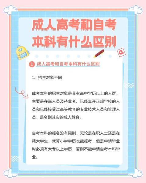 自考本科和成考本科的区别的含金量对比:自考本科和成人高考本科的区别