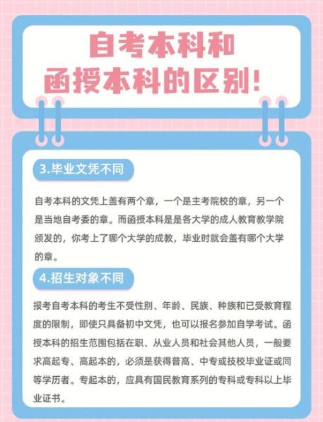 函授本科跟自考本科的区别在哪：函授本科与自考本科哪个好